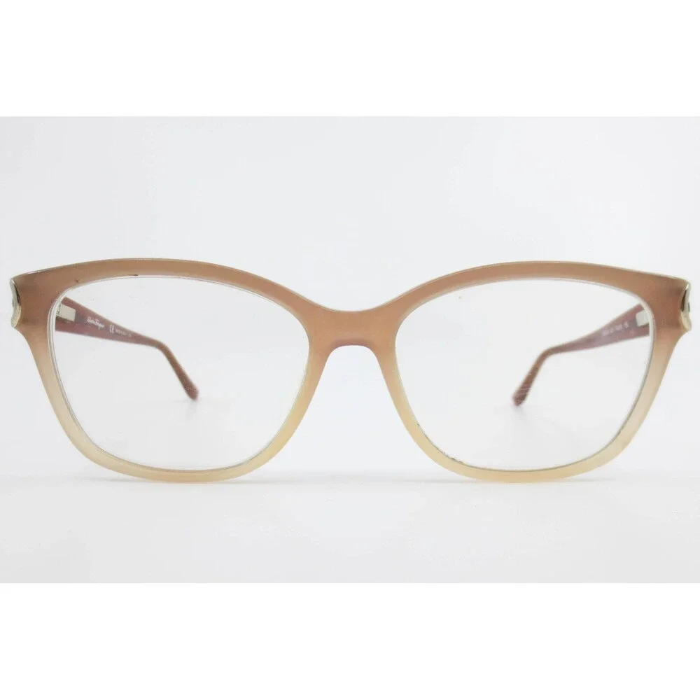 Salvatore Ferragamo SF2734 607 Brown Tan Cat Eye Eyeglasses Frames Italy